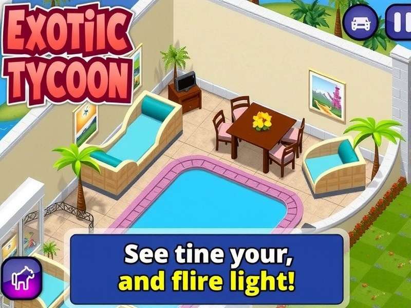 Main Gameplay Interface of Exotic Hotel Tycoon Exotic Hotel Tycoon Game Screenshot
